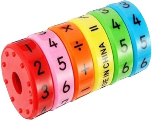 XONCO Magnetic Arithmetic Learning Toy for Kids Ages 7-10, Colorful Rotating Maths Puzzle Game for Addition, Subtraction, Multiplication and Division Practice at Home or School