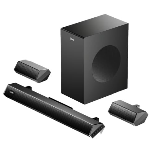 boAt Aavante Bar Prime B300 with Subwoofer and Dual Rear Speakers, 300W RMS Output, 5.1 Channel, Multi-Connectivity, EQ Modes, & BT v5.3 Soundbar with Powerful Signature Sound (Charcoal Black)