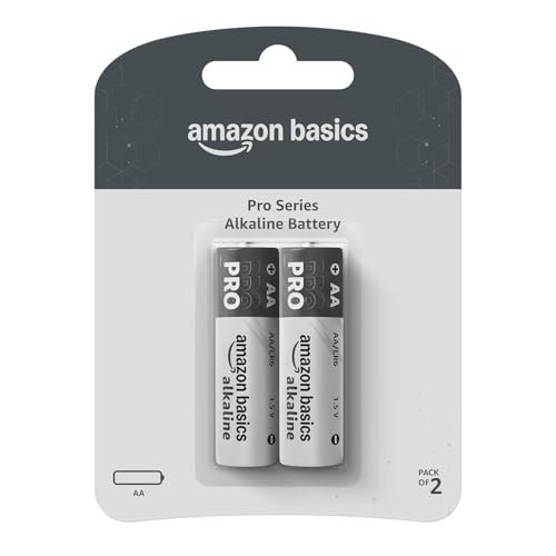 Amazon Basics Pro Series AA Alkaline Battery | Pack of 2 | for High Drain Devices | Toys, Digital Camera, Electric Toothbrush