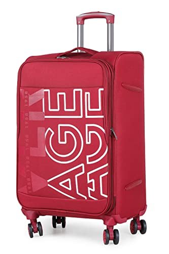 Verage Nevada 59 cm Soft-Sided Carry-On Cabin Size Expandable Suitcase 8 Wheel Spinner Luggage Trolley Bag (VRNVD1-20-RD)