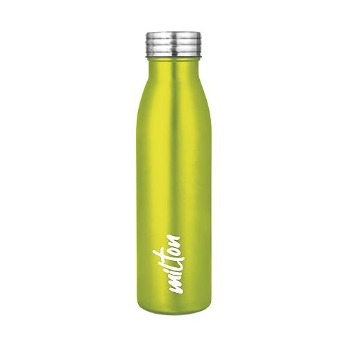 MILTON Breeze 750 Stainless Steel Water Bottle 730 ml, Single Walled, ISI Certified I Leak Proof Lid, Rust Proof I For School, Office, Gym I Mettalic Green