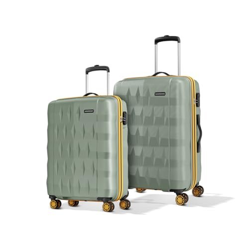 Aristocrat Comet Set of 2 (Cabin+Medium) Hard Case Trolley Bags, Green