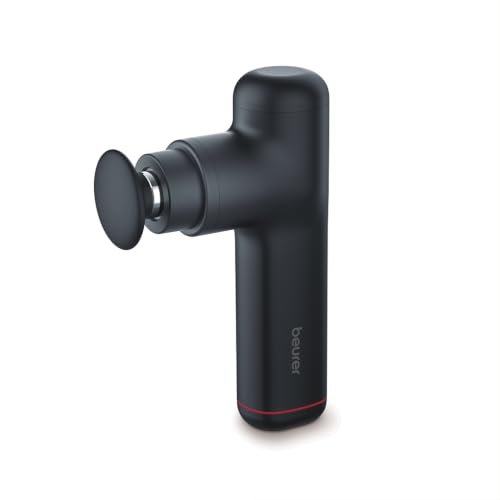 Beurer German Engineering MG 79 Gentle Massage Gun with 3 Massage Heads & 3 Speed Settings | Lightweight Deep Tissue Muscle Massager for Pain Relief, Muscle Recovery & Everyday Relaxation | With storage Bag I Ideal for Home, Office & Travel Use I Black in color I 3 years Warranty