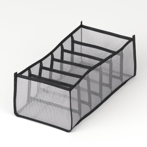 Lifelong Storage Organizer 6 Layers | Foldable Wardrobe & Almirah Organiser | Durable Nylon Mesh & Non-Woven Edges | Basket Organisers for Storing Clothes (LLCOG06, Grey)