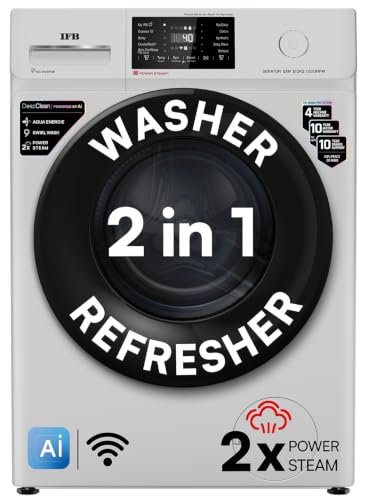 IFB 8 Kg 5 Star, DeepClean® Technology, AI Powered, WiFi, Fully Automatic Front Load Washing Machine (SENATOR GXN 8012 CMS, PowerSteam®, 9 Swirl, Steam Refresh, Inbuilt Heater, Eco Inverter, Grey)