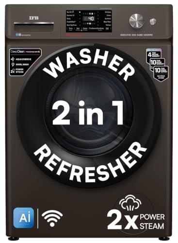 IFB 9 Kg 5 Star, DeepClean® Technology, AI Powered, WiFi, Fully Automatic Front Load Washing Machine (EXECUTIVE MXN 9014K CMS, PowerSteam®, 9 Swirl, Steam Refresh, Inbuilt Heater, Eco Inverter, Mocha)