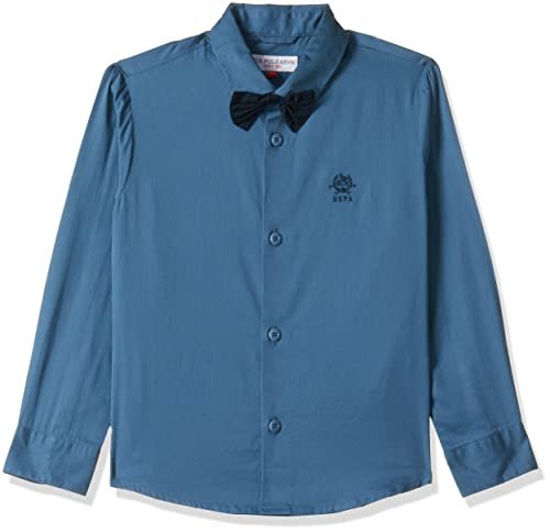 U.S. POLO ASSN. Boys Cotton Regular Shirts (UKSHTR0016_Teal_24T) 2-3 Y