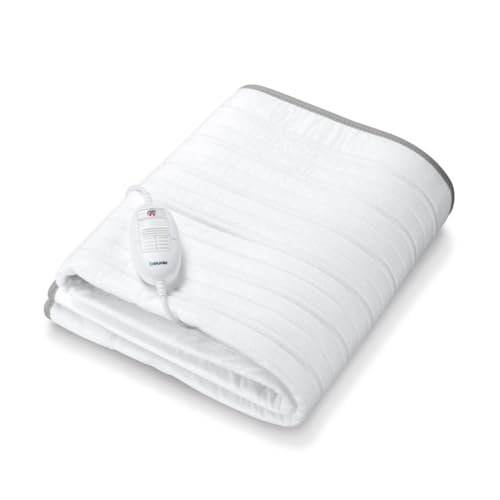 Beurer German Engineering TS 17 Single Electric UnderBlanket for Single Bed I German Engineering I Non-Slippery due to Elastic Band I 3 Temperature Levels I Overheat Protection I OEKO-TEX Certified I Removable Switch I Machine Washable at 30 °C I Grey