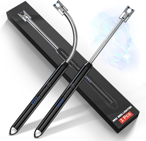 RORIAN Gas Lighter for Kitchen Use | C-Type Rechargeable Electric Lighter Stove & Candle Lighter with USB Charging Port | 1 Year Warranty | 400 Uses in Single Charge (Pack of 1)