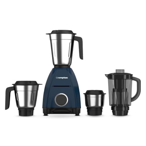 Crompton DX 750W Mixer Grinder with 4 Jars | 3 Stainless Steel Jars & 1L Blending Jar | Elegant, Easy-Clean & Ergonomic Body | Powertron Motor | 2 Years Warranty