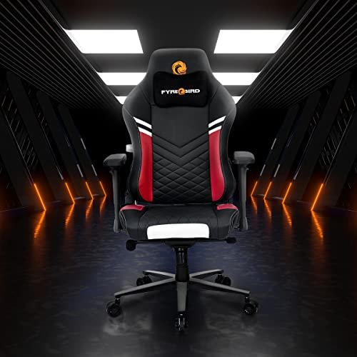 Nilkamal Fyrebird Ergonomic Gaming Chair with Adjustable Neck, Lumbar Pillow, 3D Adjustable Armrest, Gas Lift Mechanism, & 100mm Tilt (Vaden)