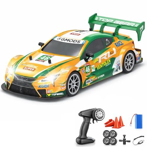 Zivvy Big Remote Control Car – Orange | 2.4G Rechargeable Drift Car with 100m Range | Smoke Effect, Neon Lights & Music | Best Gift for Boys & Girls 2 3 4 5 6 7 8+ Years