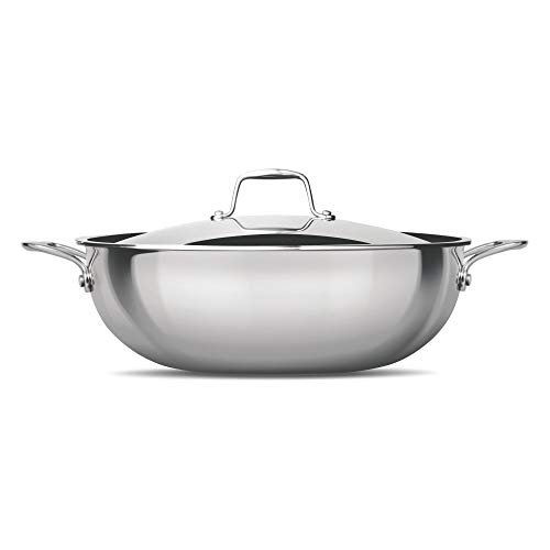Treo by Milton Triply Stainless Steel Kadhai with Lid, 28 cm / 4600 ml