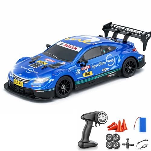 Zivvy Big Remote Control Car Blue | 2.4G Remote Control Drift RC Car with 150m Range, Neon Lights & Music | Rechargeable RC Racing Toy |Best Gift for Boys & Girls 2 3 4 5 6 7 8+ Years