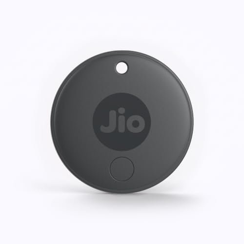 JioTag (2nd Generation) (Grey) – Android or iOS Compatible IP64 Rated Worldwide Item Finder for Keys, Wallets, Luggage, Gadgets and More |1+1 Year Battery | No SIM Needed