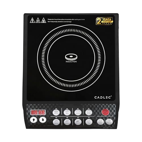 Cadlec CookFusion_5 2000W Induction Cooktop | 8 Cooking Modes, Auto Shut-Off, Over-Heat Protection, LED Display, BIS Approved, 2-Year Warranty | Black