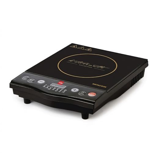 CELLO Blazing Instacook Induction Cooktop Stove 1600 Watts Black | Safe & Reliable, Customized Preset Menu, 8 Stage Power Settings, Overheat Protection | For All Types of Utensils | 1 Year Warranty