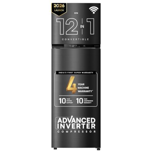 IFB 331L 3 Star 12-in-1 Convertible, Advanced Inverter Frost-Free Double Door Refrigerator with 30 Hrs Cooling Retention, WiFi & 4 Year Super Warranty (2026, IFBFF-383CYKSETU, Metal Black)