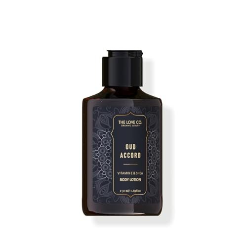 THE LOVE CO. Oud Accord Body Lotion for Women 50ml | Floral Fragrance | Deep Moisturizing, Non-Sticky Formula | Luxury Body Care Gift