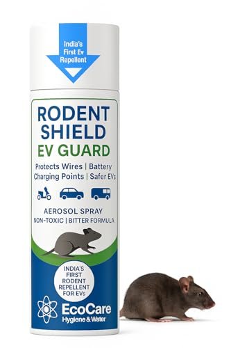 EcoCare Rat Repellent Spray for Car, EV’s, Boats, Tractors – Protects Engines, Wires for 1 Year, Non-Toxic, 100% Safe, Leak-Free, Hands-Safe Mouse Control Spray for Indoor & Outdoor (India’s First Repellent for Ev’s)