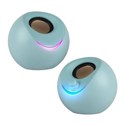 ZEBRONICS Blues 2.0 Computer Speakers, 8 Watts, 45° Elevated Drivers, Dual Passive Radiators, USB Powered, AUX, Volume Control Knob, RGB LED, for Laptops & Desktop (Sky Blue)