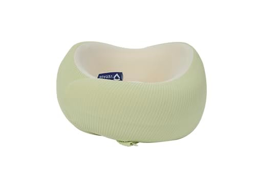 Verage Luxe Travel Neck Pillow with Advanced Orthopedic Memory Foam with Extra Softness for Travel in Car, Flights, Train, Airplane and Cervical Pain (Cream)