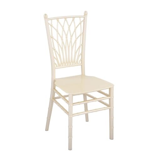 Nilkamal Glam Plastic Chair | Set of 2 | Royal Look with Balanced Posture Support | for Living Room, Dining Room, Garden, Cafes, Balconies, Weddings & Events | Steel Pearl White