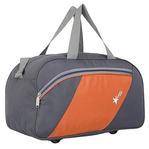 PERFECT STAR 40L Hand Duffle Bags for travellings Travel Bag for man Luggage for Travelling & Women Carry Bag for Women Travel (Grey Orange)