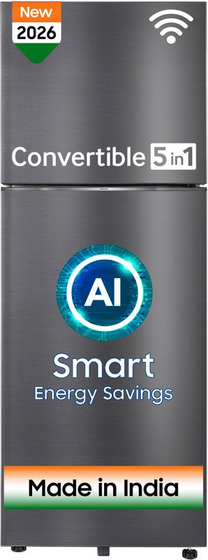 Samsung 419 L Frost Free Double Door 3 Star Refrigerator  with Convertible 5-in-1, Wifi Enabled, Bespoke AI, Digital Inverter, 2026 Model(BLACK DOI, RT45HG6A43B1HL)