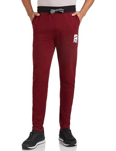 Amazon Brand – Symbol Men’s Cotton Blend Jersey Track Pants (Regular Fit) Port Maroon L