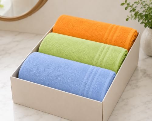 BENAVJI Hand Towel 21 x 14 CM | Ultra Soft & Super Absorbent Quick Dry Bath Towel for Men, Women & Kids | Multipurpose Bathroom, Gym & Travel Towel Pack of 3