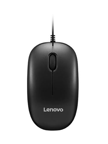 Lenovo USB-A Wired Mouse, High Resolution 1600 DPI, 1.5 m USB-A Cable, Upto 3 Million Click Life, 2-Way Scroll Wheel (up/Down), Red Optical Sensor, 0.093Kg, 4Y51U02456, 1Y Warranty