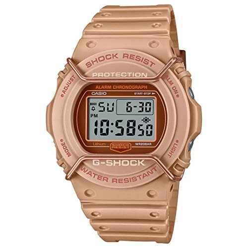 Casio Men Leather G-Shock Digital Gray Dial Dw-5700Pt-5Dr (G1336), Band Color-Brown