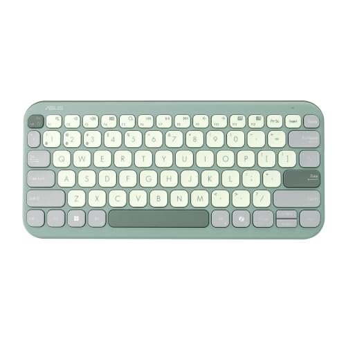 ASUS Marshmallow KW100 Wireless Keyboard – Green Tea Latte | Silent Scissor Keys,Compact Design,2-Year Battery Life, Compatible with Windows/Mac/Chrome/iOS & iPadOS Devices with Dedicated Copilot Key