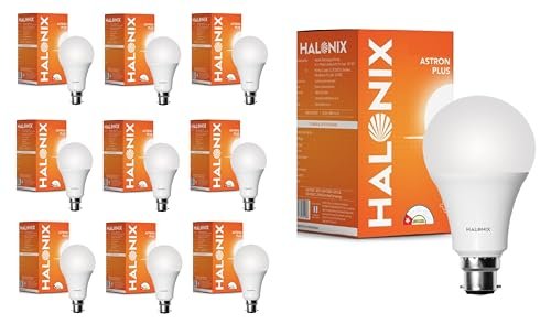Halonix 14W LED Light Bulb | White (6500K) |Energy Efficient| 4kv Surge Protection | High Lumens Per Watt | Pack of 10