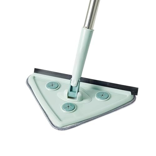 Sulfar Rotatable Triangle Mop with Long Handle – Versatile Microfiber Cleaning Tool Rotatable Cleaning Brush| Glass Wiper Window Cleaner, Floor| Car Glass Scraper Dust Mop