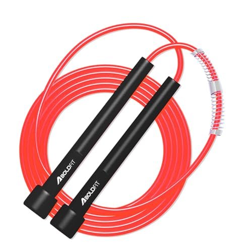 Boldfit Skipping Rope for Men and Women Jumping Rope With Adjustable Height Speed Skipping Rope for Exercise, Gym, Sports Fitness Adjustable Jump Rope Black-Red