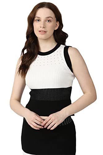 Van Heusen Women Black Print Casual Round Neck Top
