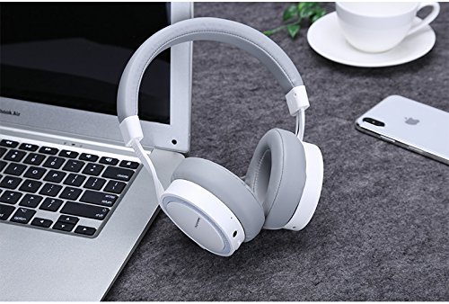 PLEXTONE BT270 Wireless Bluetooth Headphone, Over-Ear Bluetooth Hi-Fi Stereo Earphones with Mic, Deep Bass with HD Quality Headphones, All Device Support (White)