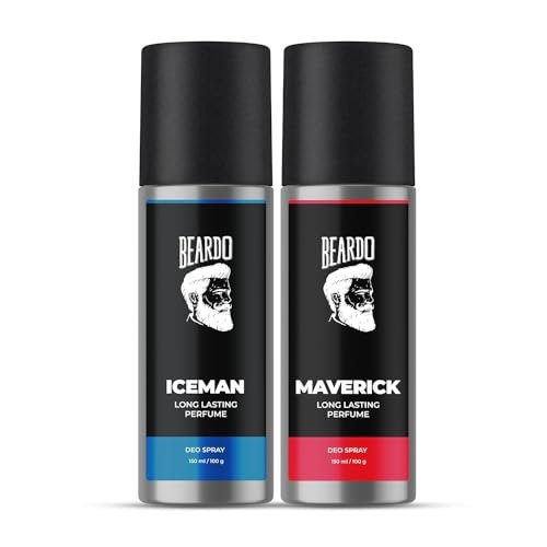 BEARDO Iceman & Maverick Perfume Deo Spray Combo For Men, 150 ml x 2