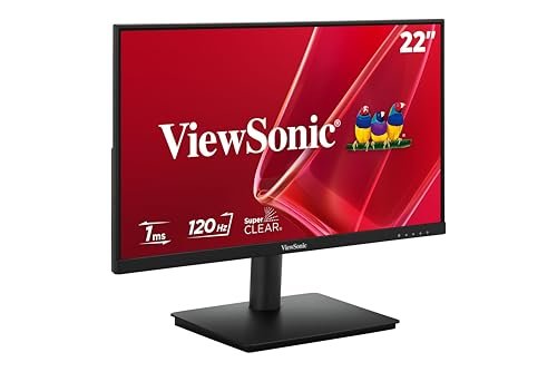 ViewSonic VA220A-H 21.5″ (22″ Class) Full HD VA 120Hz Monitor | 1ms MPRT | 104% sRGB | Variable Refresh | HDMI & VGA | Flicker-Free & Low Blue Light | 250 nits | VESA Mount
