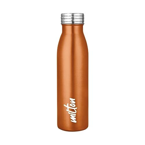 MILTON Breeze 750 Stainless Steel Water Bottle 730 ml, Single Walled, ISI Certified I Leak Proof Lid, Rust Proof I For School, Office, Gym I Mettalic Orange