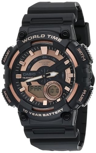 Casio Youth Series Analog-Digital Rose Gold Dial Men’s Watch – AEQ-110W-1A3VDF(AD222)