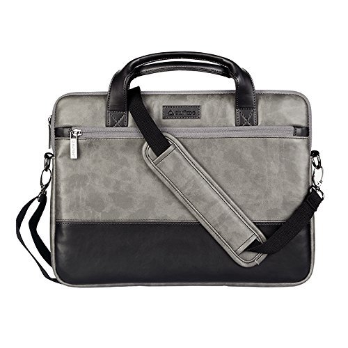 Stuffcool Lush 14″ inch Black Grey Laptop Bag | Sleeve Messenger Shoulder Bag for 13″-13.3″ inch MacBook Pro, MacBook Air