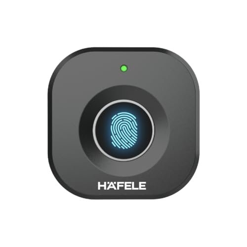 Hafele Kabi-Block Cabinet Lock, Matt Black, Capacitive Fingerprint Access, Status Indicator, Smart Lock for Cabinets and Drawers