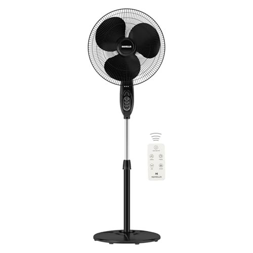 Havells Gatik Pro 400mm BLDC Pedestal Fan| 120 Ribs Guard for Safety| Smooth Oscillation| Heavy Base| ISI Marked | 2 Year Warranty | Black