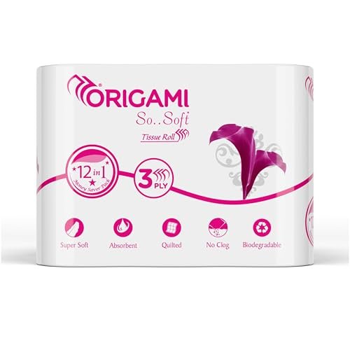Origami So Soft Toilet Tissue Paper | 3 Ply | Pack of 12 | 140 Pulls Each