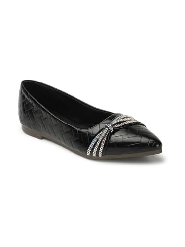 Iconics Women’s Slip On Ballerinas, Colour-Black, Size-UK 6