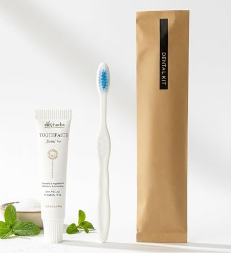 Clayherbs Free Dental Floss with Pack-1Toothbrushes with Toothpaste (7g) | Disposable Travel Kit | Dental Kit In Bulk | Individually Wrapped | Hotels | Vacation Rentals | Homeless, Nursing