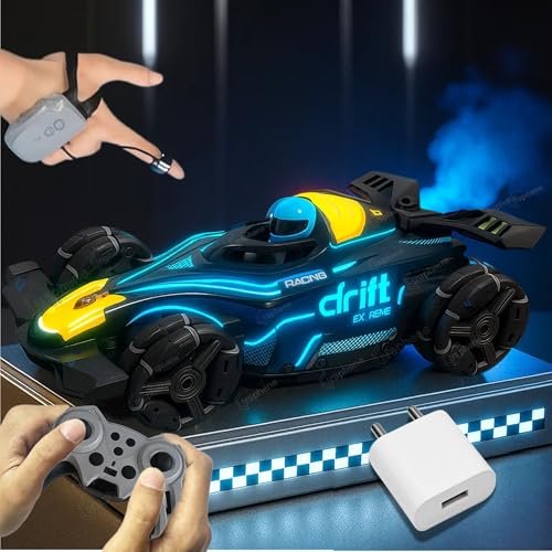 GRAPHENE RC 4×4 Formula F1 Drift Smoke Stunt 4WD Remote Control Car Toy for Kids 1:14 Scale 2.4Ghz Hand Sensor Gesture 360° Rotation 3 Lights Music Spin Sports Racing Cars 4+ 5+ 6+ Boys Girl Adults